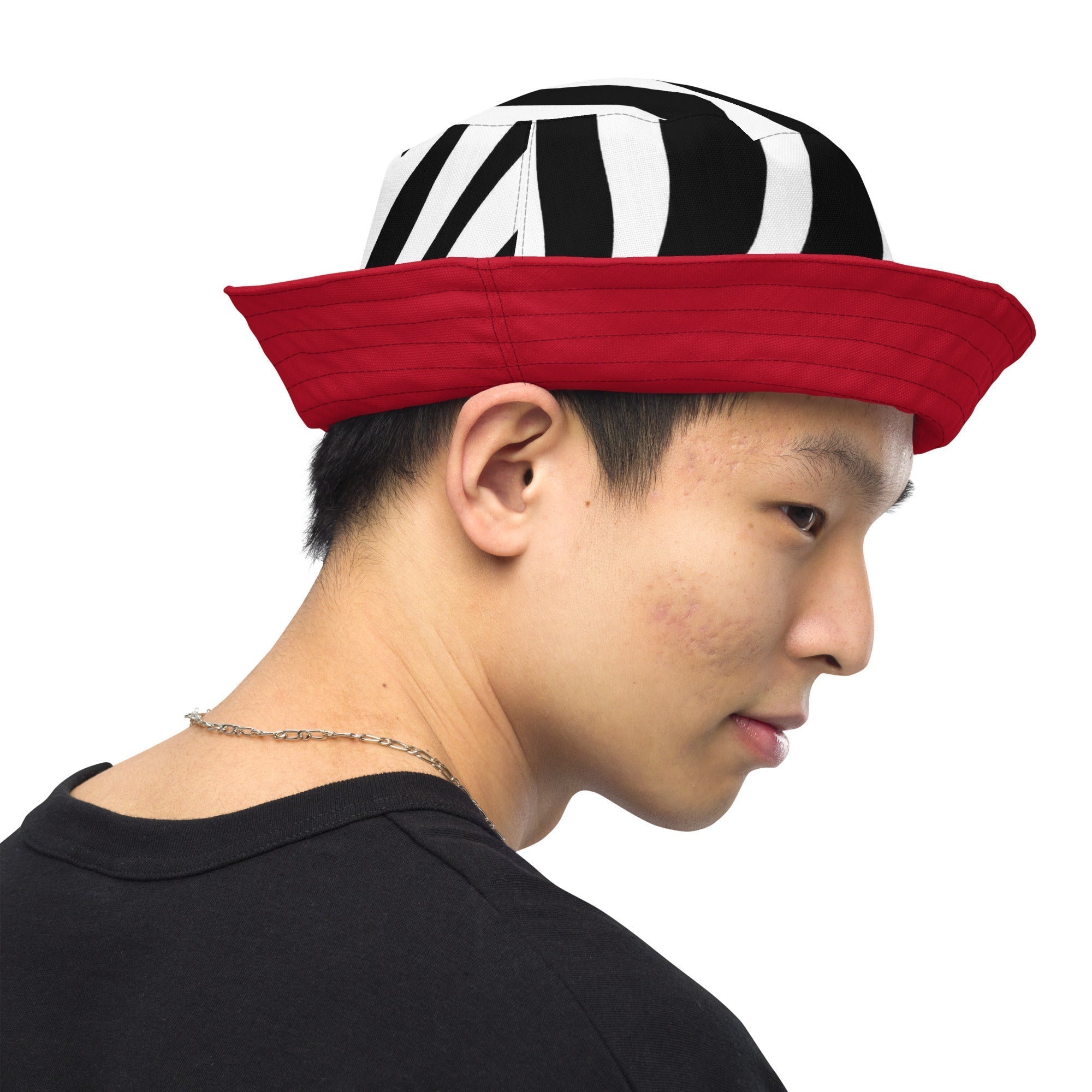 Reversible bucket Hat Zebra Cherry Red - FABA Collection