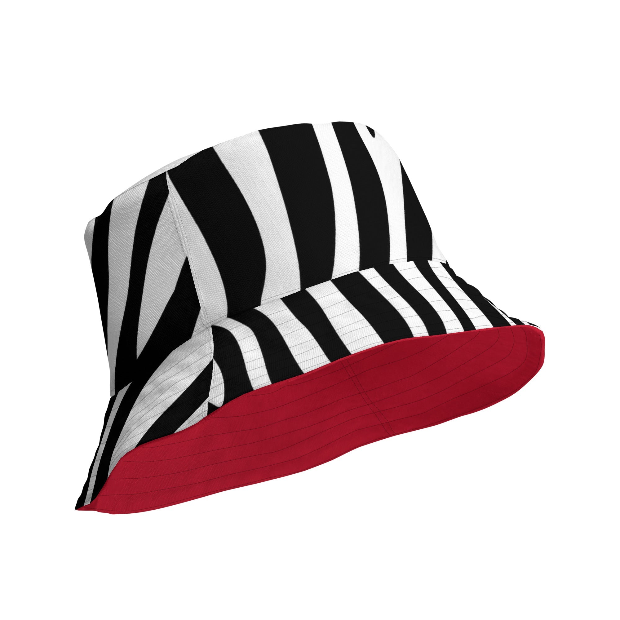 Reversible bucket Hat Zebra Cherry Red - FABA Collection