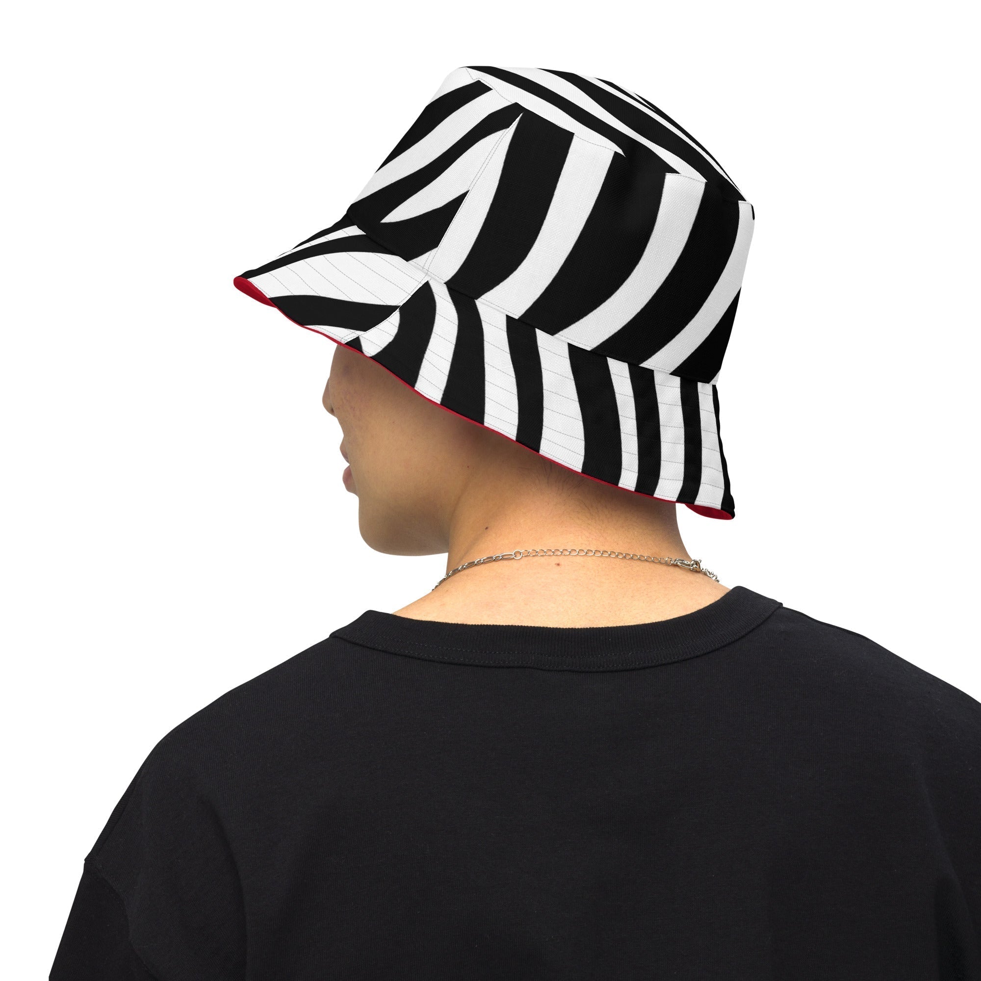 Reversible bucket Hat Zebra Cherry Red - FABA Collection
