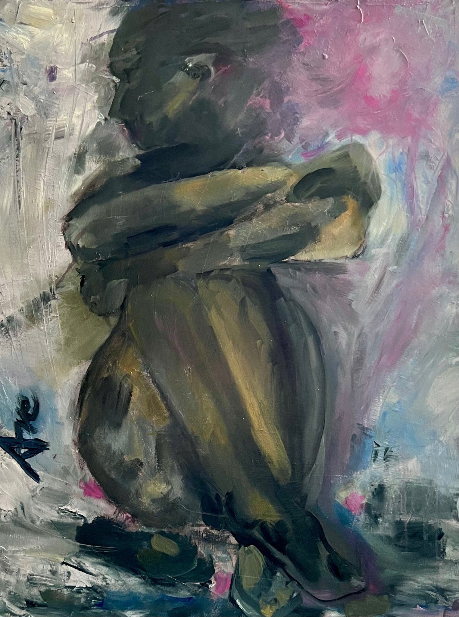 Self-Portrait Pensive Oil Painting - FABA Collection