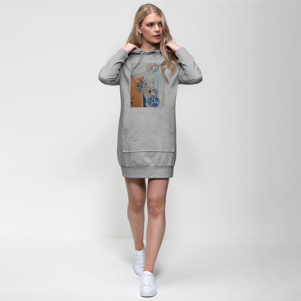 Self-portrait Spinning my Wheels hoodie dress ringspun cotton mini hood drawstring toggles kangaroo pocket ribbed cuffs 280gsm