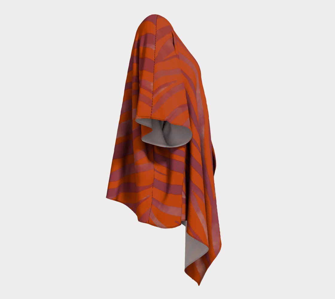 Silk Kimono Wrap Red Zebra - FABA Collection