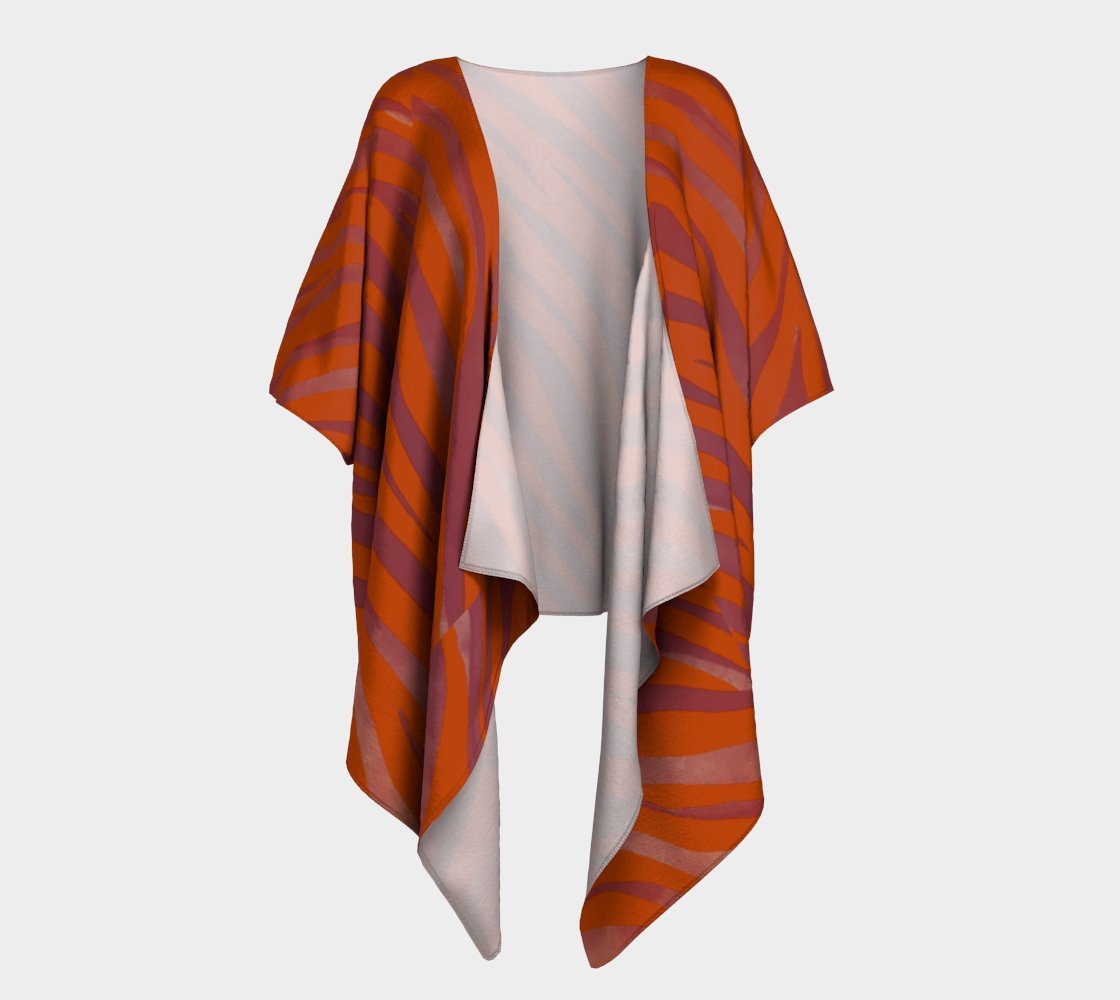 Silk Kimono Wrap Red Zebra - FABA Collection