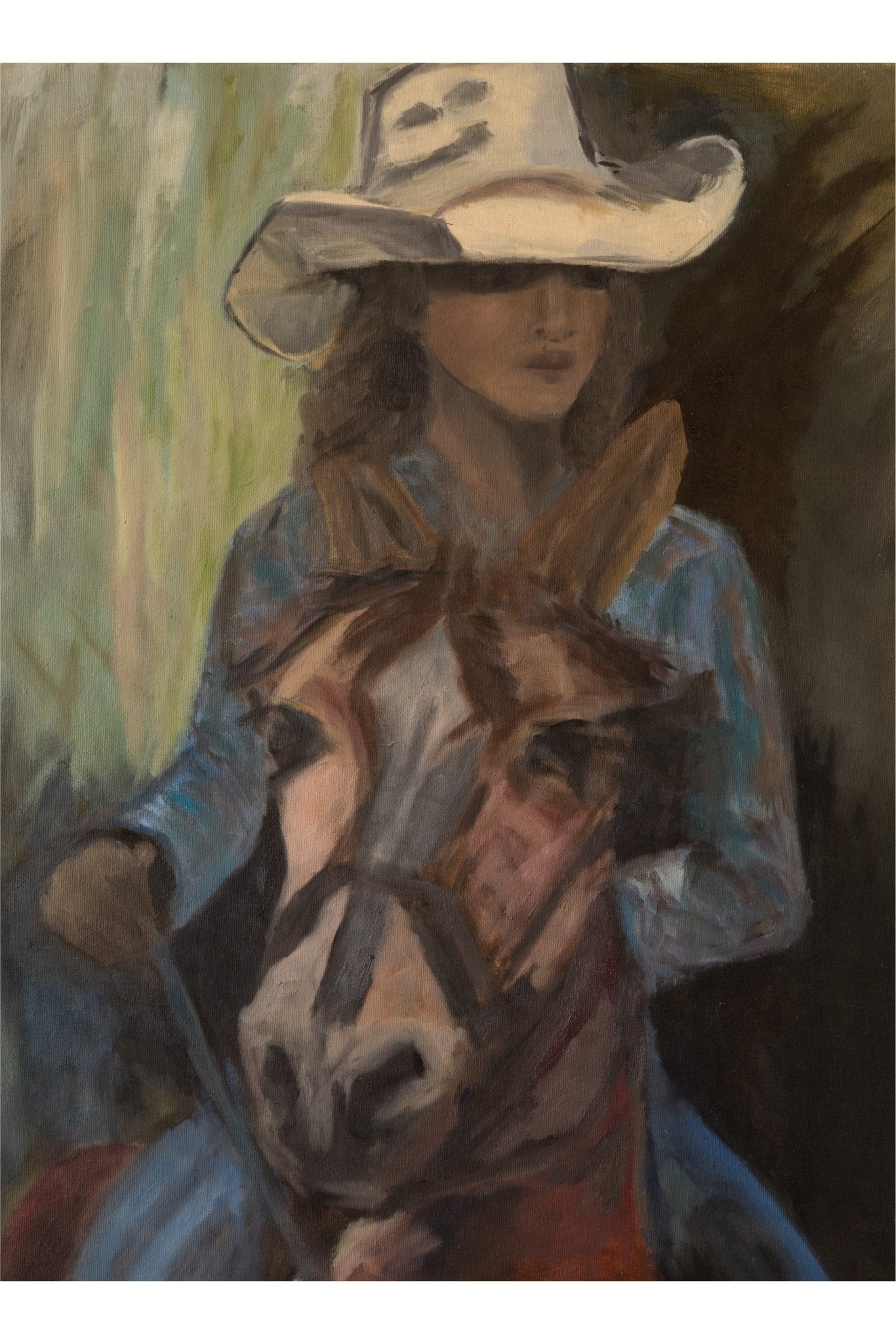SOLD Go West, Cowgirl Painting - FABA Collection