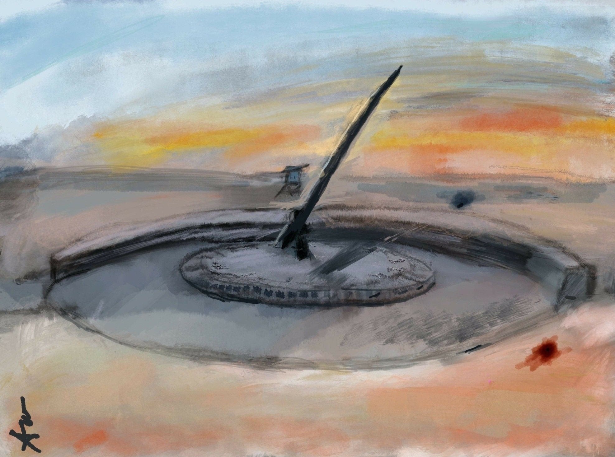 SOLD Sundial at the Beach oil painting - FABA Collection