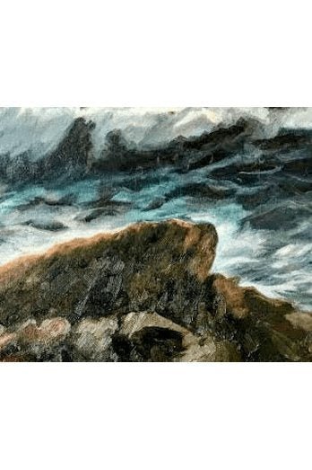 Storm, Sea at Big Sur Acrylic Painting - FABA Collection