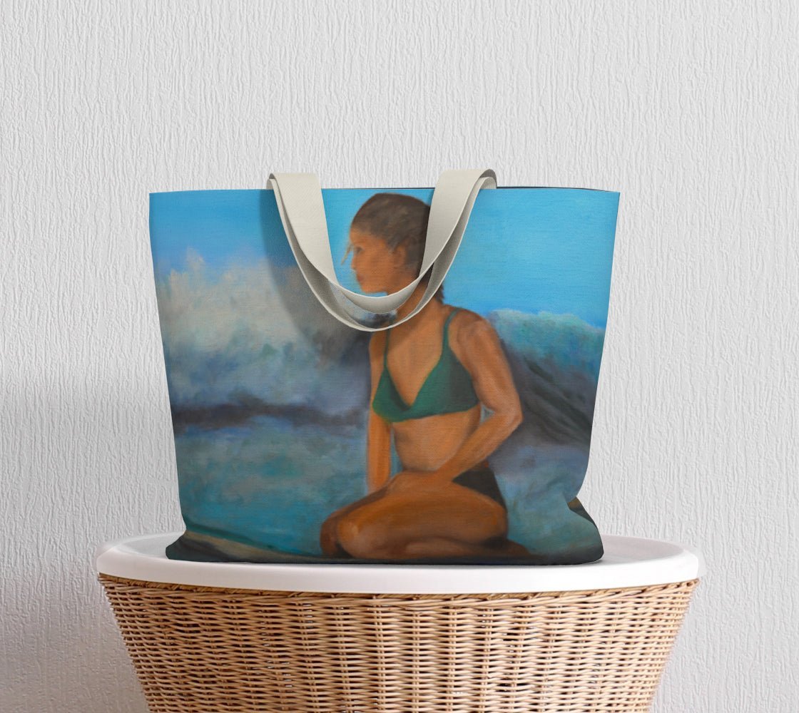 Surfer Girl Large Cotton Tote Bag - FABA Collection