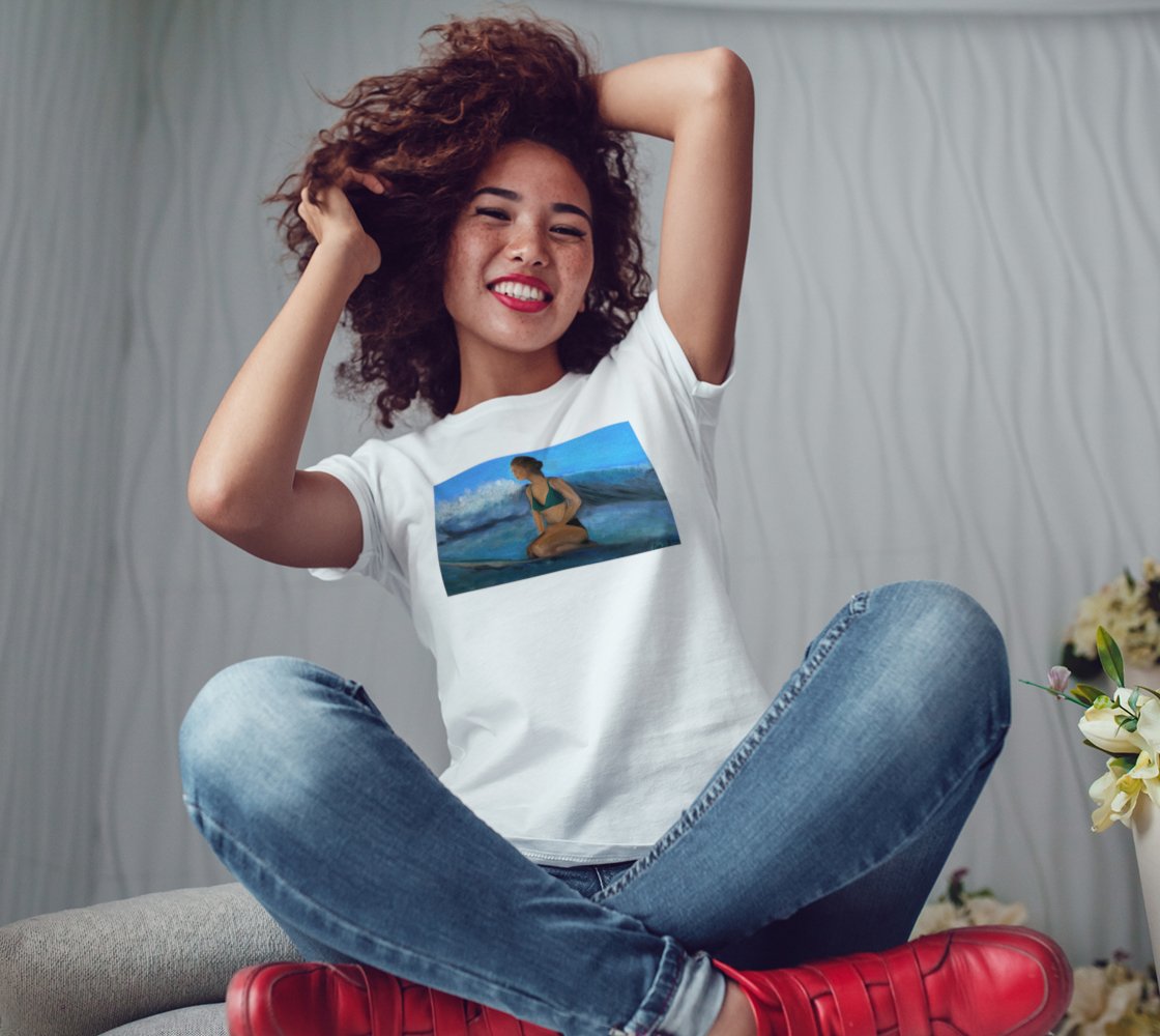 Surfer Waiting for the Next Wave Cotton Tee - FABA Collection