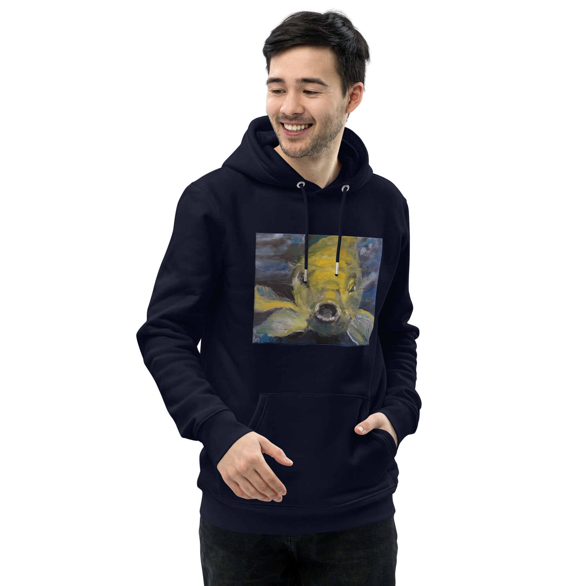Unisex Organic Cotton Hoodie Charles the Koi - FABA Collection