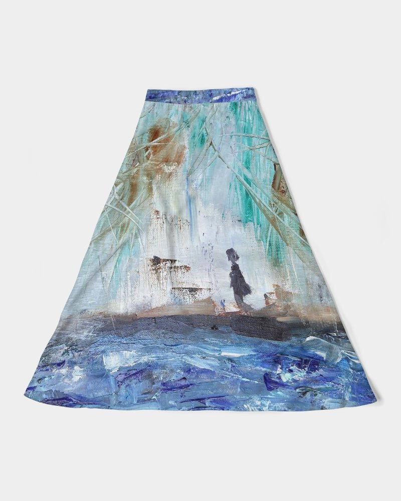 Walking at the Beach Women's A-Line Midi Skirt - FABA Collection