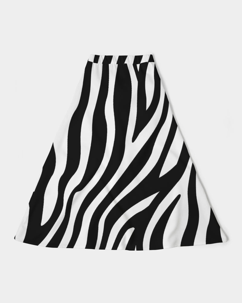 Women's A-Line Midi Skirt Zebra - FABA Collection