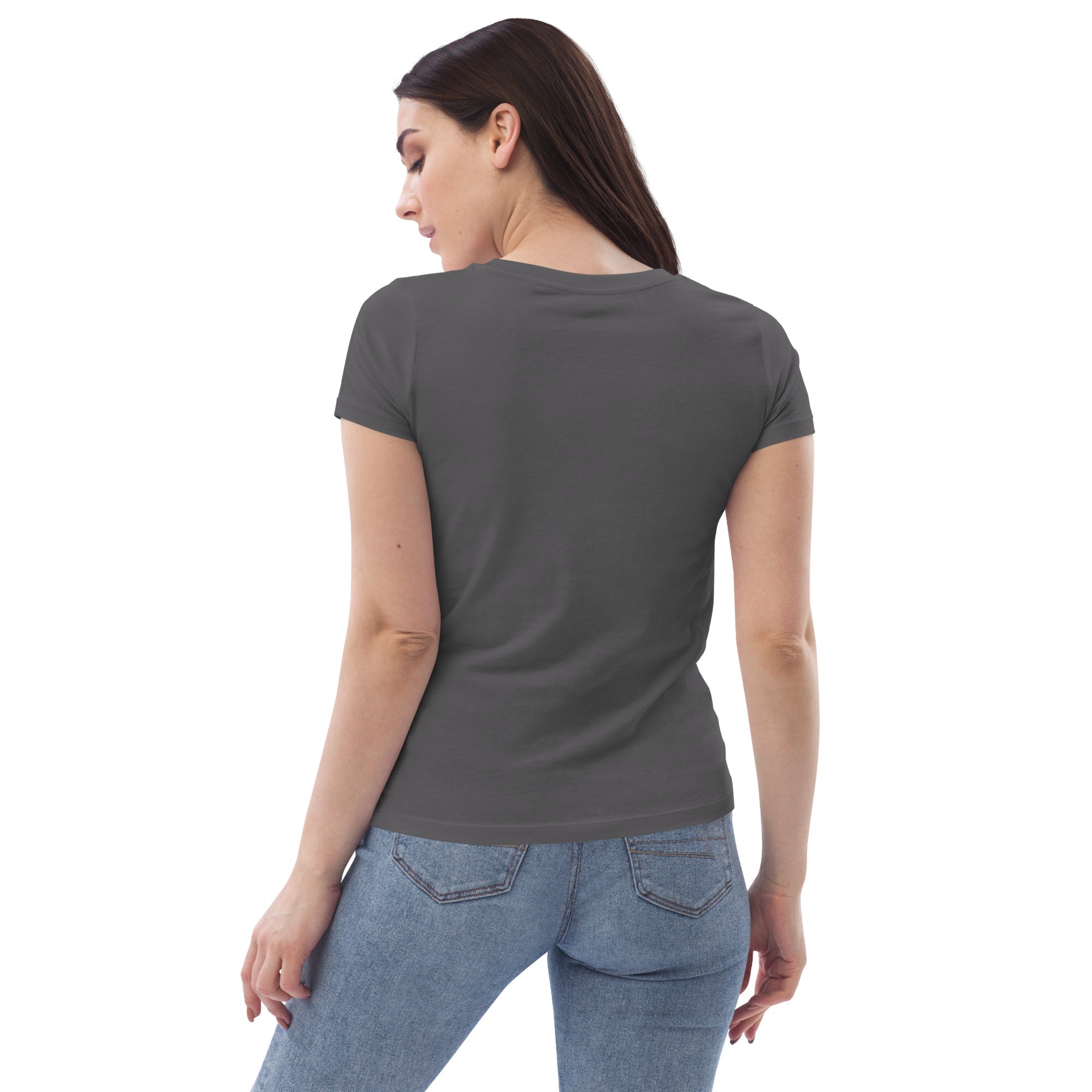 Women's fitted organic cotton tee Go West Cowgirl - FABA Collection