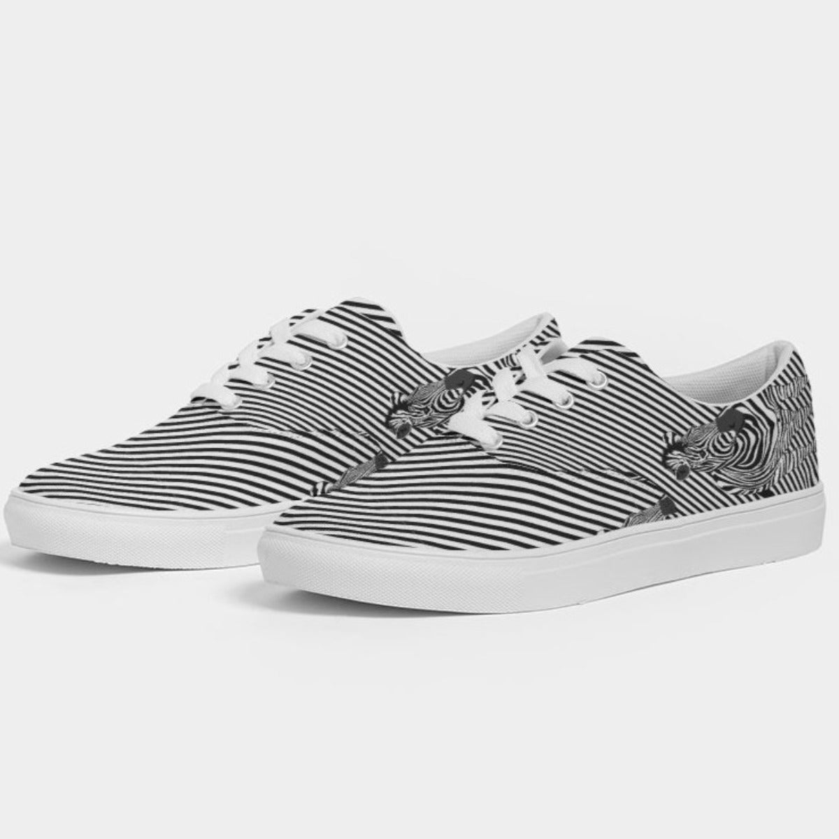 Women's Lace Up Canvas Shoe Zebra - FABA Collection