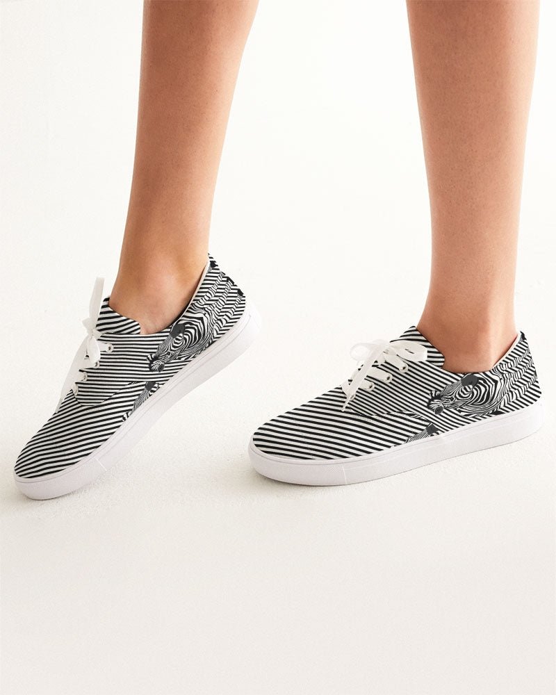 Women's Lace Up Canvas Shoe Zebra - FABA Collection