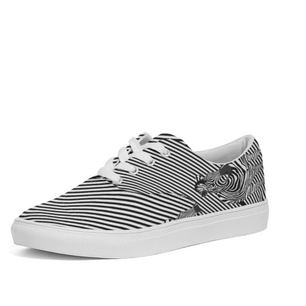 Women's Lace Up Canvas Shoe Zebra - FABA Collection