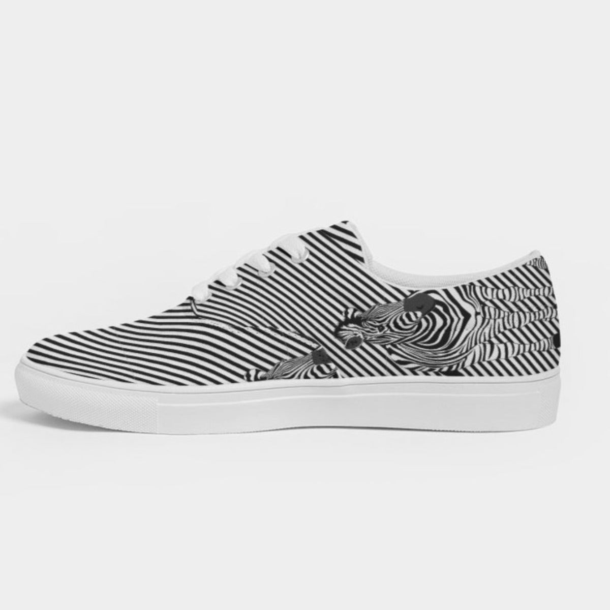 Women's Lace Up Canvas Shoe Zebra - FABA Collection