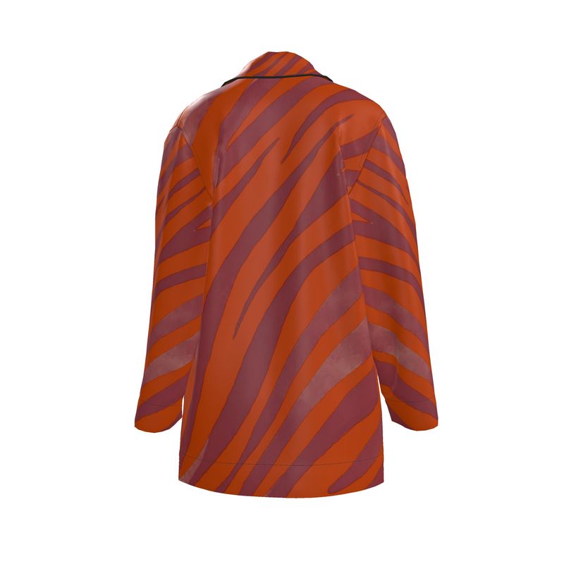 Women's Luxury Loungewear Shirt Red Zebra - FABA Collection
