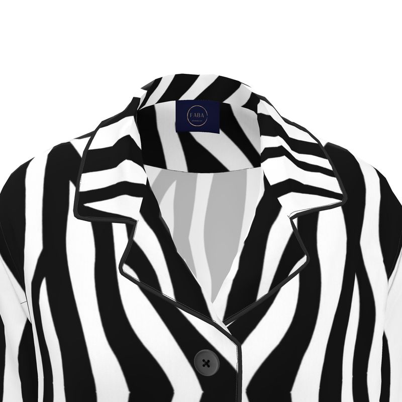 Women's Luxury Loungewear Shirt Zebra - FABA Collection