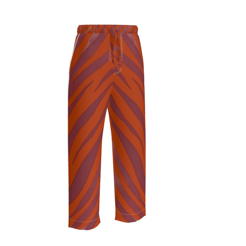 Women's Luxury Loungewear Trousers Red Zebra - FABA Collection