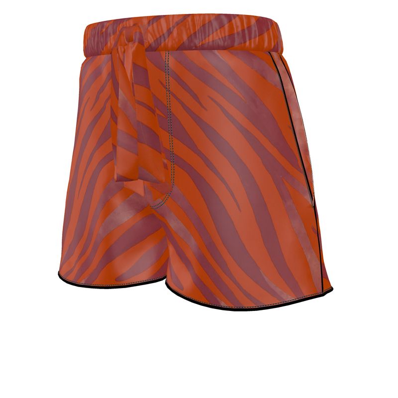 Women's Luxury Pyjama Shorts Red Zebra i - FABA Collection
