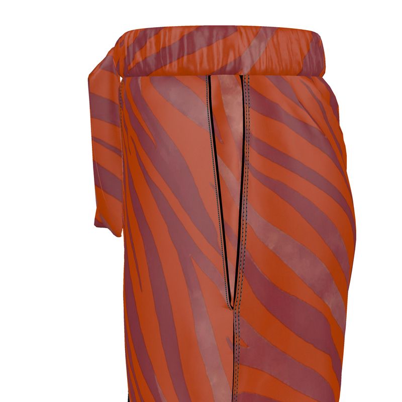 Women's Luxury Pyjama Shorts Red Zebra i - FABA Collection