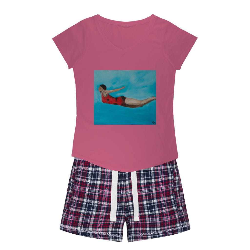 Women's Sleepy Tee and Flannel Short THE DIVER - FABA Collection