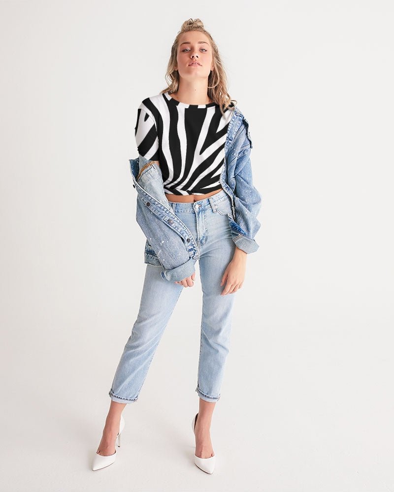 Zebra Women's Twist-Front Cropped Tee - FABA Collection