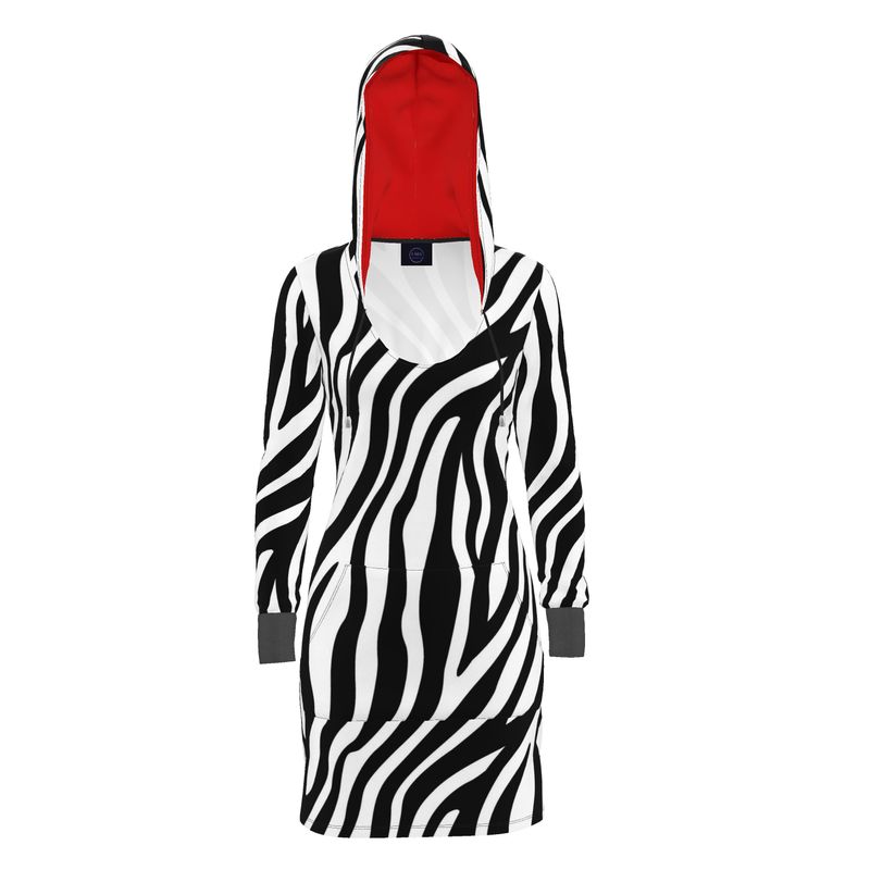Hoodie Dress Zebra Red- FABA Collection