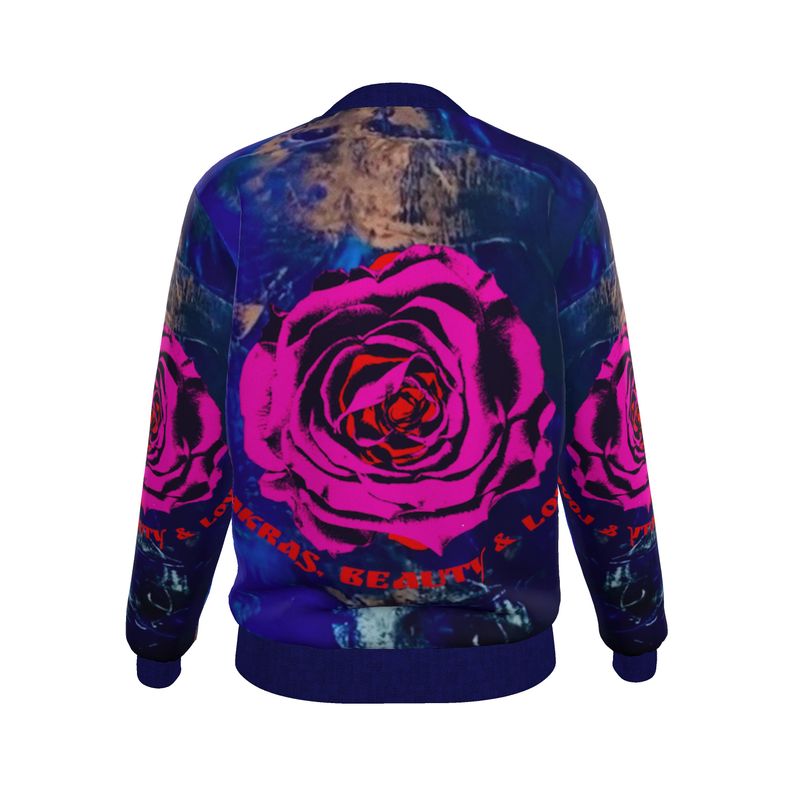 ladies bomber jacket-Women's Bomber Jacket CHAKRAS, LOVE