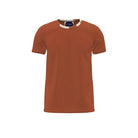 Rust Short Sleeve Tee bounce cotton jersey with ribbed rounded neckline stretch fit handmade in London
