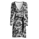 Black and White Camo Wrap Dress FABA COLLECTION