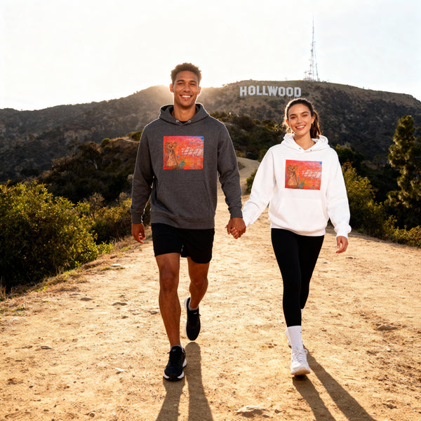 City of Angels unisex organic hoodie featuring Ane Howard metal artwork 80% organic cotton 20% recycled polyester 350 g/m²