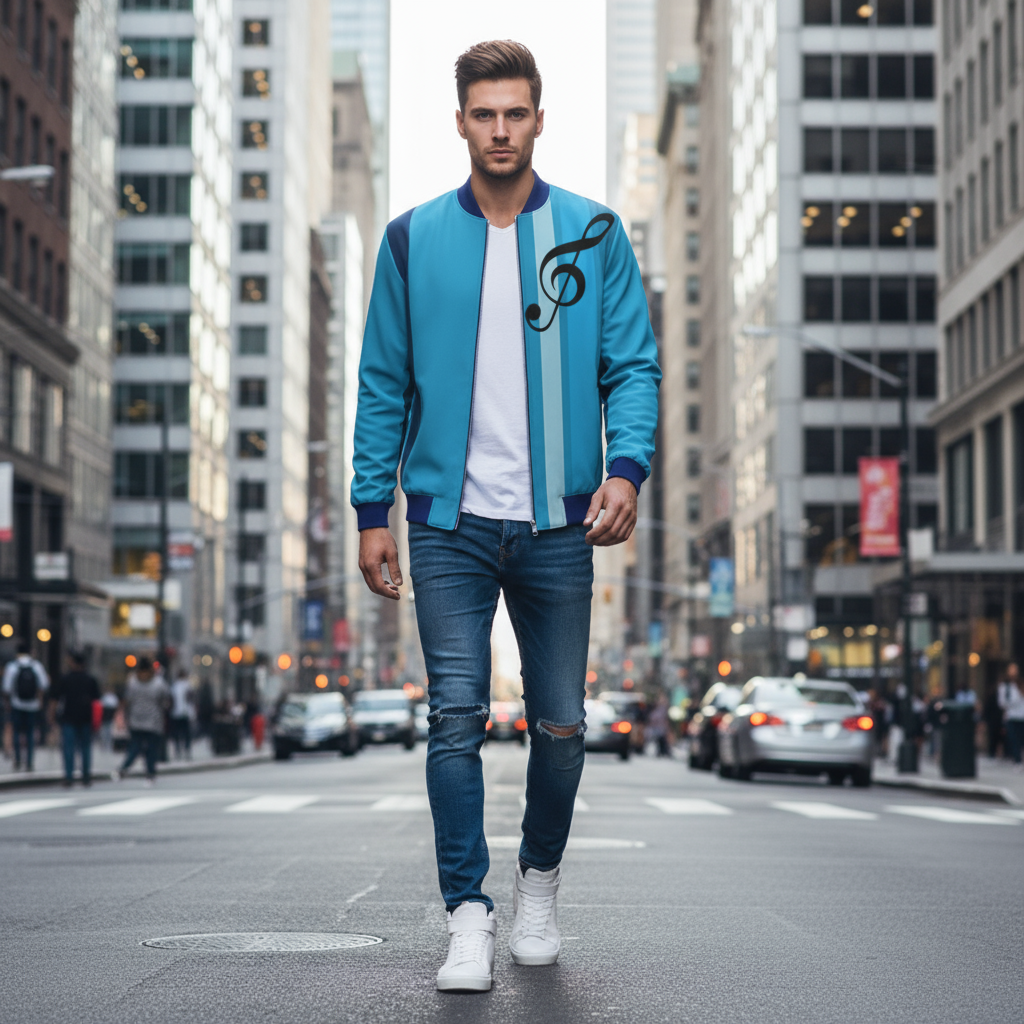 New Blue Note Men Bomber Jacket - Exclusive to FABA