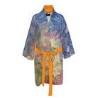 Colorful robe with an orange belt on a white background
