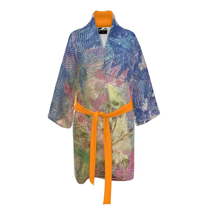 Colorful robe with an orange belt on a white background