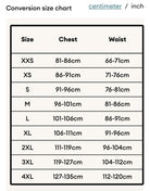 Size Chart Men's Bomber jacket centimeters 