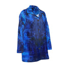 Blue patterned coat on a white background