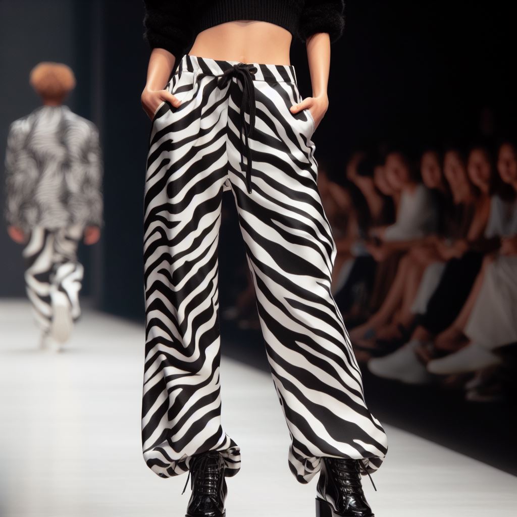 Cotton zebra loungewear pants