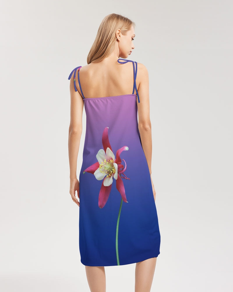 One Flower Women's Tie Strap Split Dress-FABA Collection 