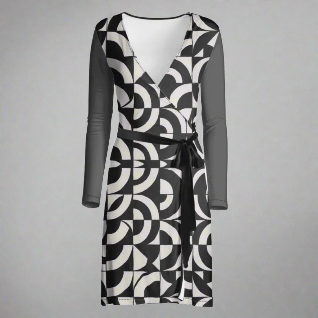 geo-black-and-white-wrap-dress-faba