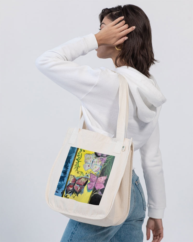 Organic Cotton Canvas Market Tote Papillons and Fern | Econscious-FABA Collection 