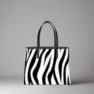 Kika Handcrafted Leather Tote Zebra pattern genuine leather exterior with shoulder straps and structured tote silhouette