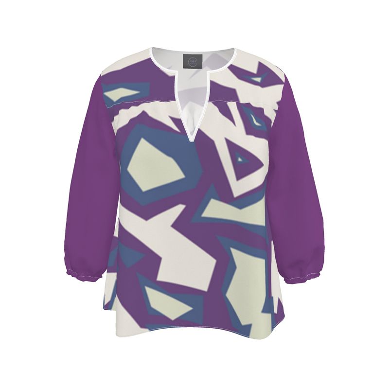 mauve geo sweetheart blouse