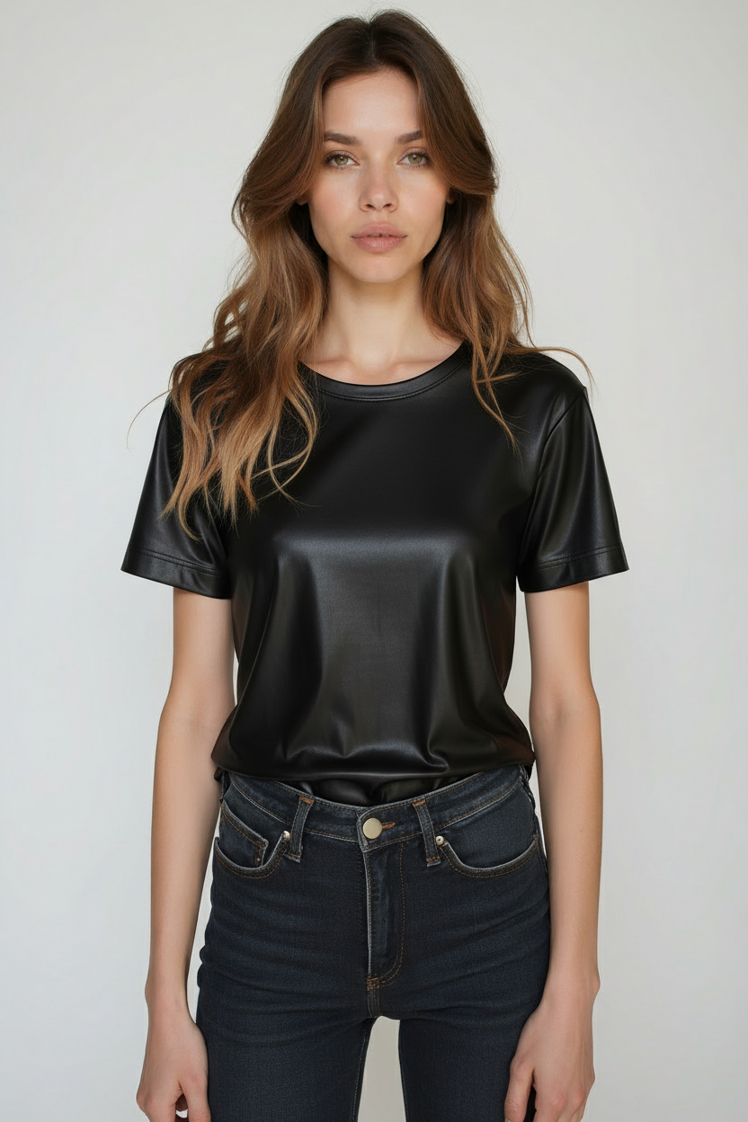 model-Deep_Black_Loose_Tee