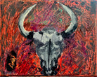 original artwork cow skull by Ane Howard