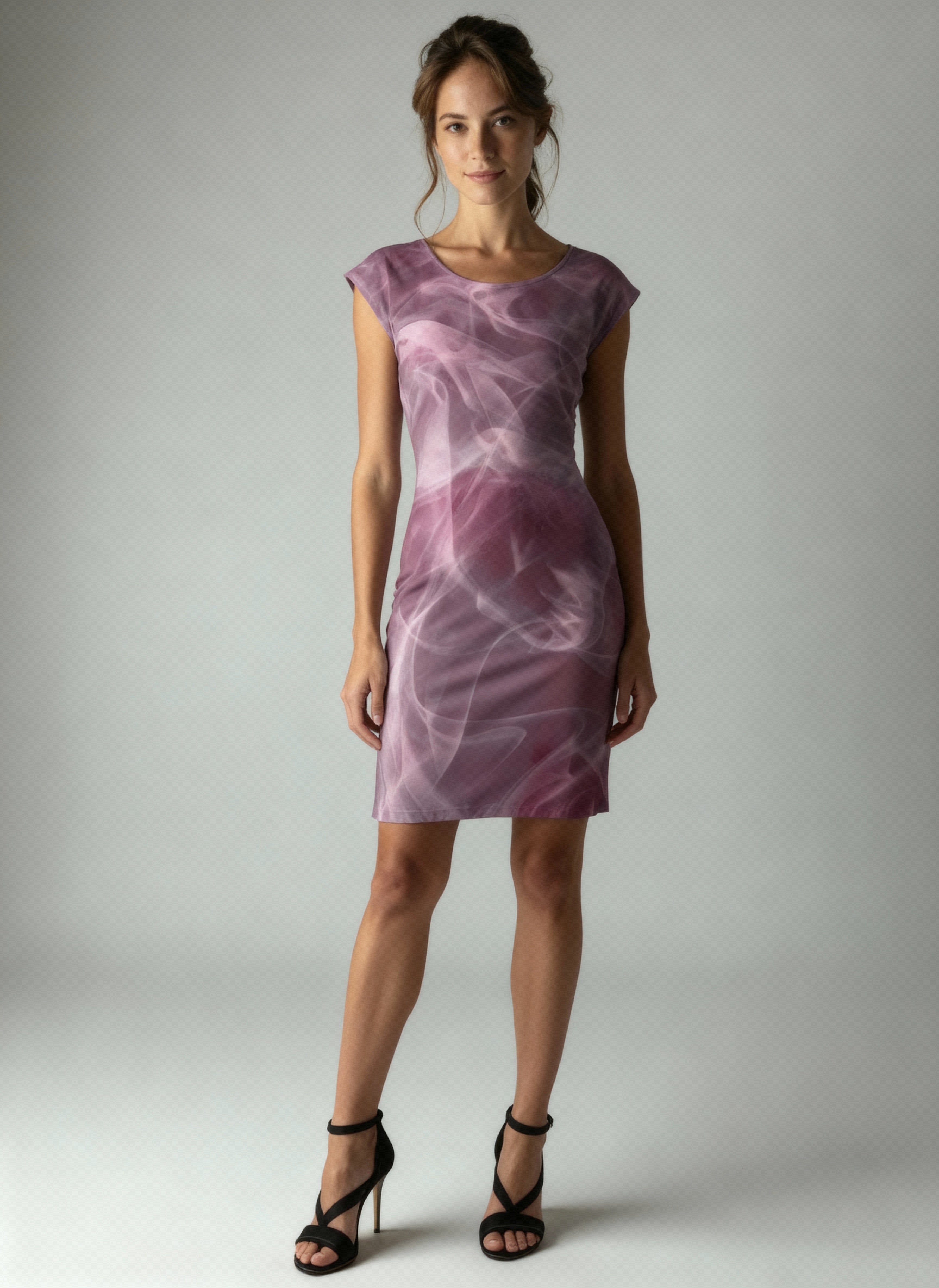 ladies tunic t-shirt-Velours Tunic Dress Pink Smoke-FABA Collection