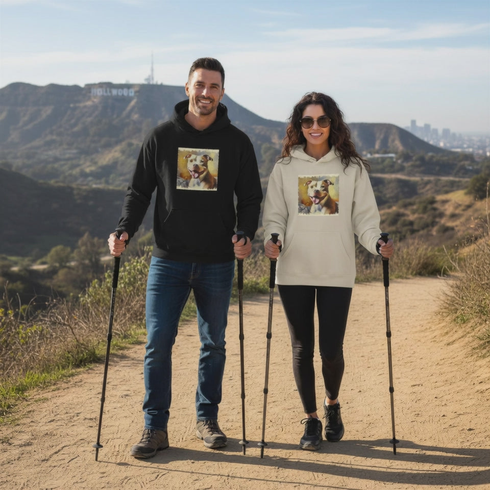 Unisex Smiling Pitbull Cotton Hoodie Exclusive to FABA