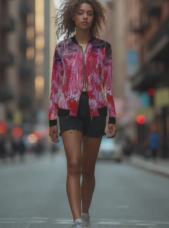 video--Model-Red_movement_bomber_jacket-front