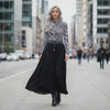 deep black lined skirt maxi-two-layers- video