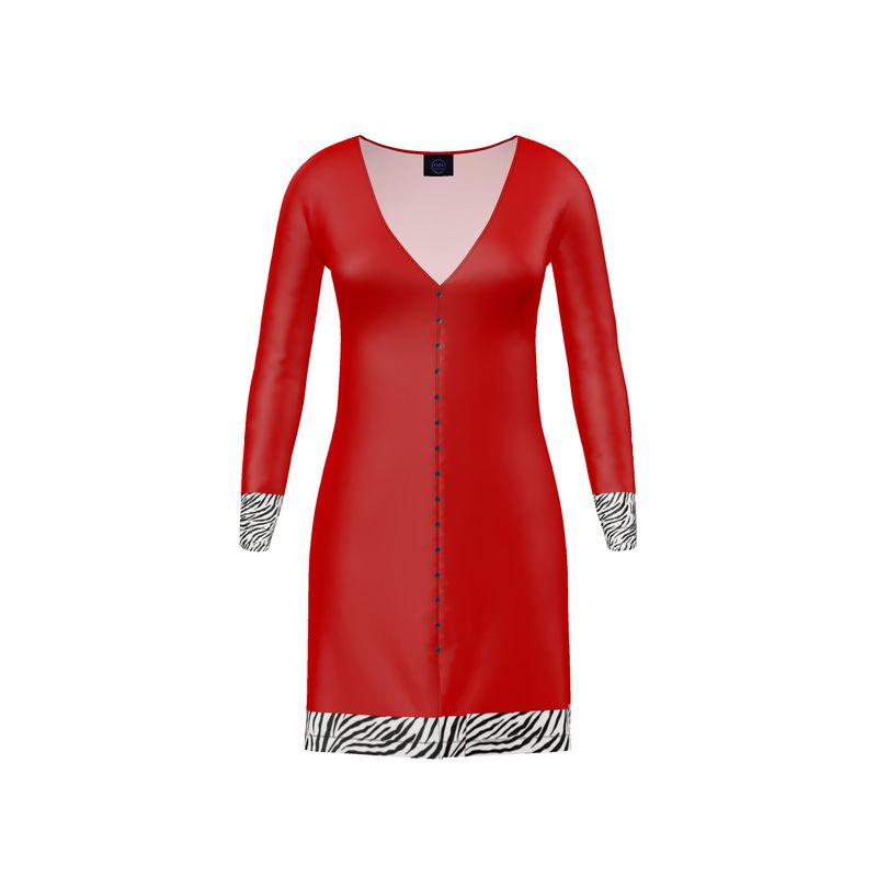 short cardigan red heat zebra recording